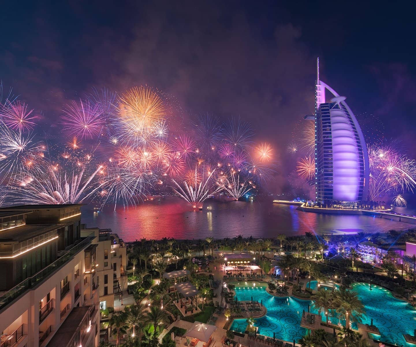 Fireworks above the Burj Al Arab
